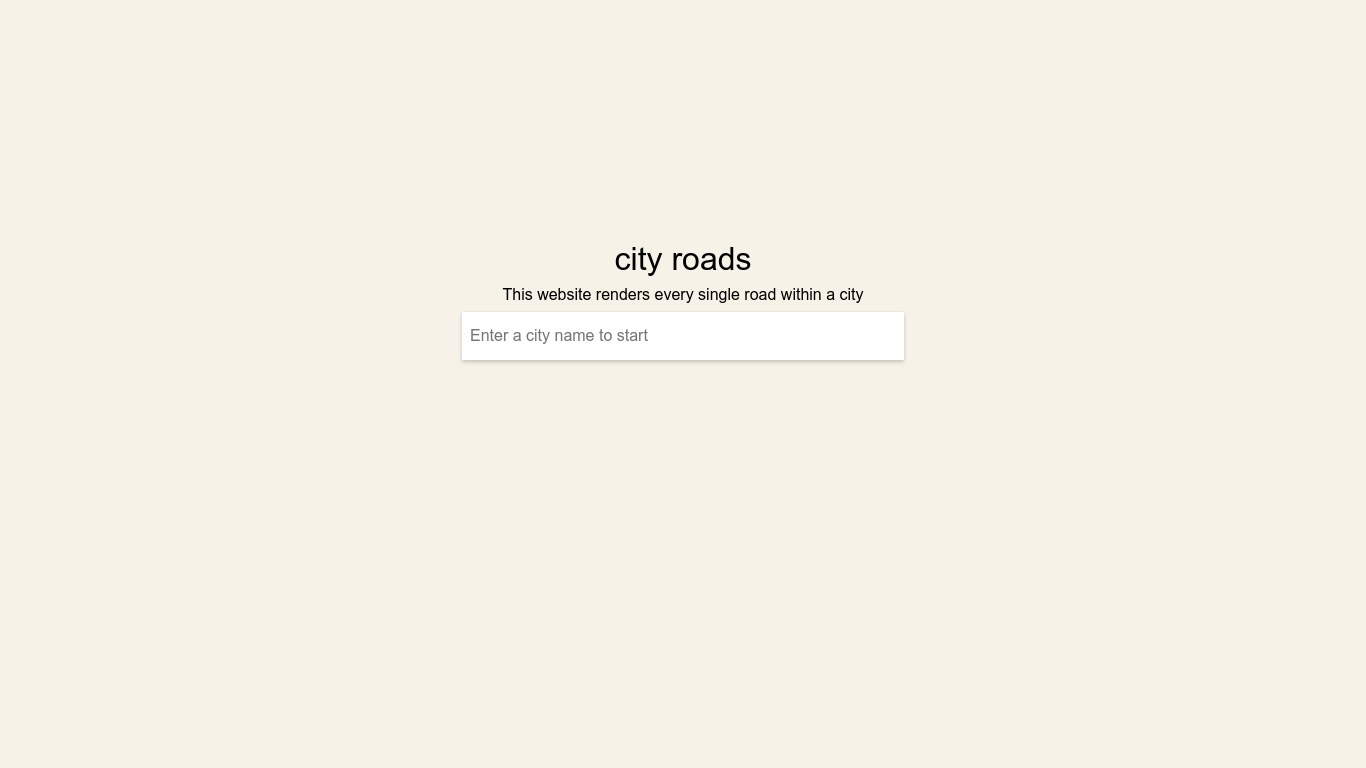 city roads